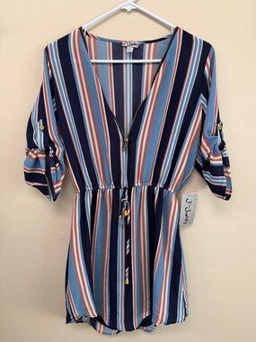 J For Justify Striped Dress SzS NWT